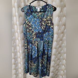 Serengeti Blue and Yellow Paisley Midi Dress